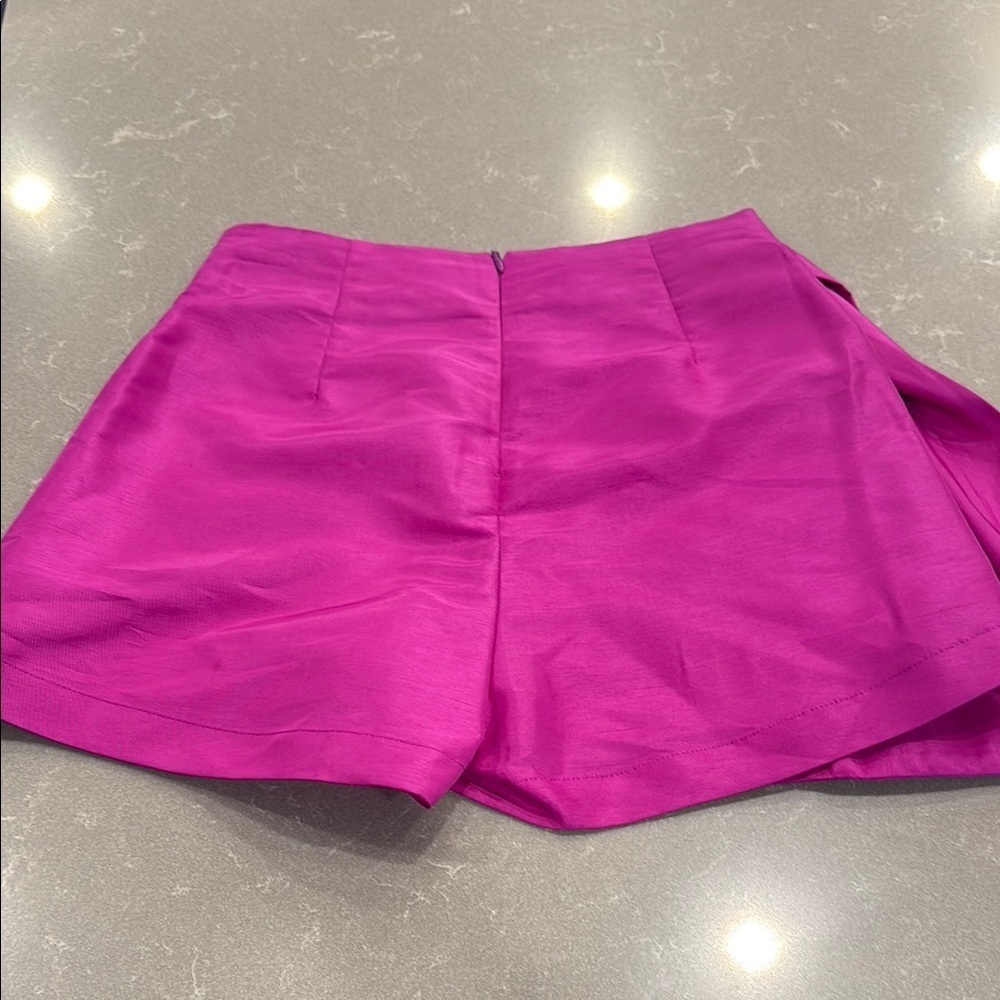 Fuchsia High Waist Women's Shorts by Paper London - Picture 7 of 7
